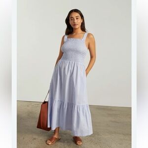 Everlane The Smock Dress in Bluebell Gingham
